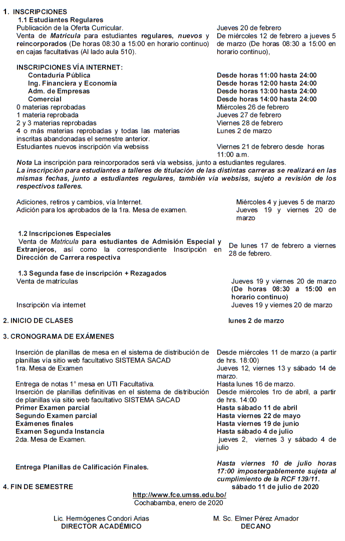 Calendario académico fce 4